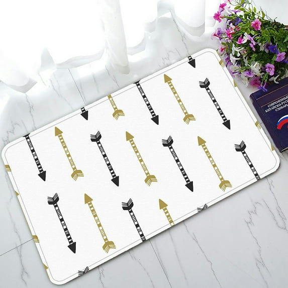 ABPHQTO Vintage Arrow Black Gold Colors Arrows Doormat Entrance Rug Area Rug Floor Mat Home Decor 23.5x16.7 Inch