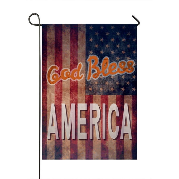 ABPHQTO Vintage Bless America Home Outdoor Garden Flag House Banner Size 28x40 Inch