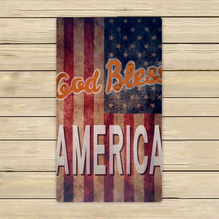 ABPHQTO Vintage Bless America Towels Beach Bath Pool Sprot Travel Hand Spa Towel 16x28 Inch