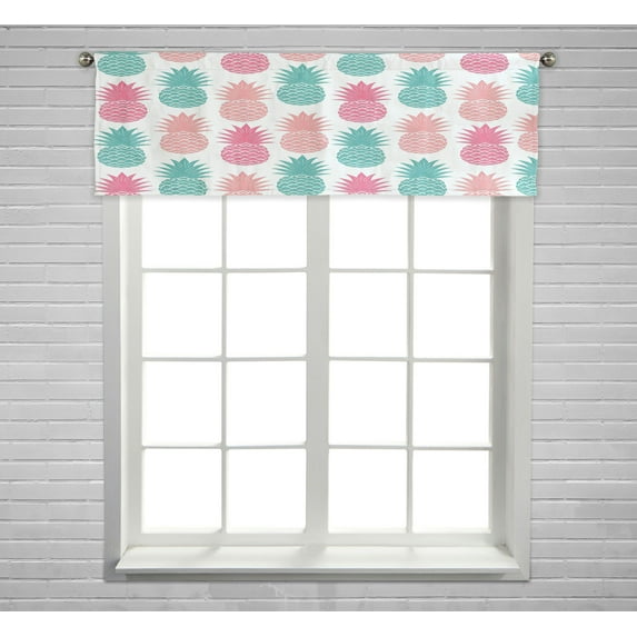 ABPHQTO Vintage Cartoon Colorful Pineapple Window Curtain Valance Rod Pocke 54x18 Inch