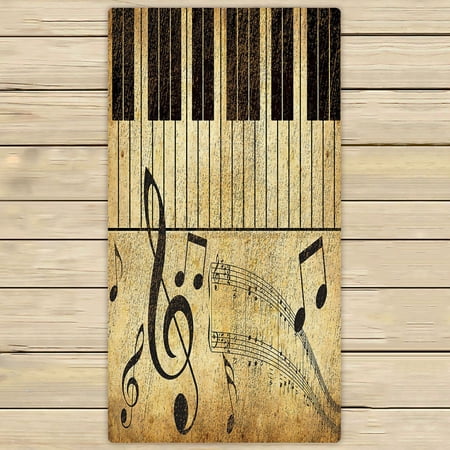 ABPHQTO Vintage Music Piano Towels,Beach Bath Pool Sprot Travel Hand Spa Towel 30x56 Inch