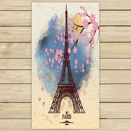 ABPHQTO Vintage Of Eiffel Tower Towels,Beach Bath Pool Sprot Travel Hand Spa Towel 30x56 Inch