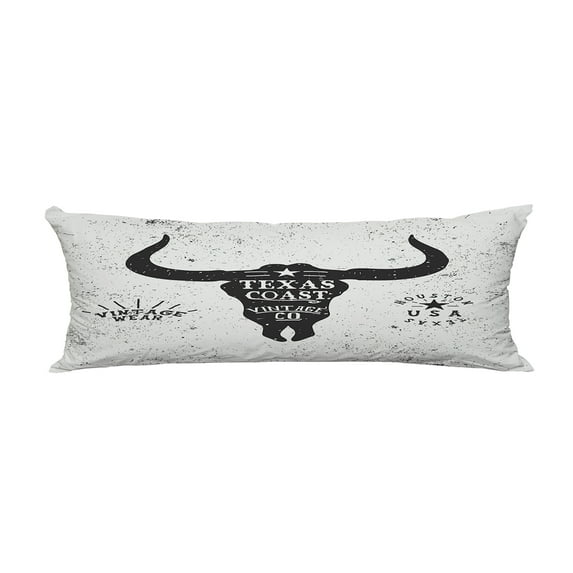 ABPHQTO Vintage Trademark Bull Head Texas Coast Silhouette Face Body Pillow Covers Pillow Case Protector Pillowcase 20x60 Inch