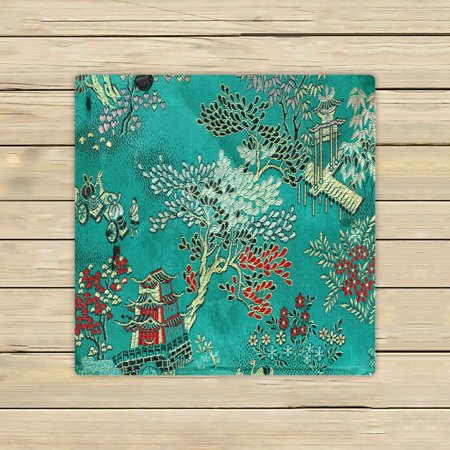 ABPHQTO Vintage Traditional Oriental Silk Embroidery Towels,Beach Bath Pool Sprot Travel Hand Spa Towel 13x13 Inch