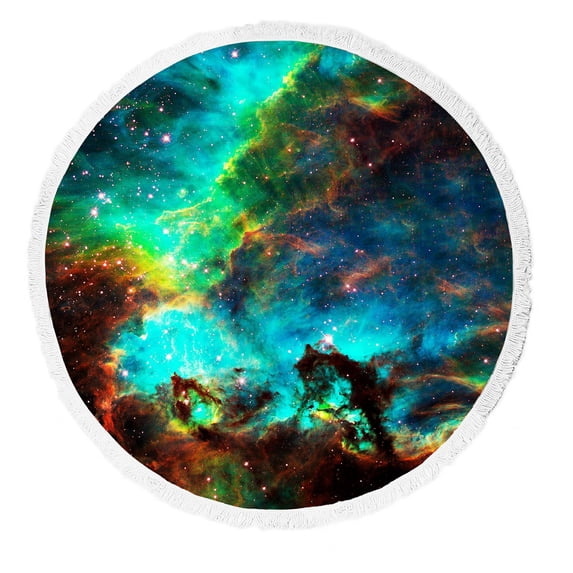 ABPHQTO Vivid Universe Nasa Beach Towel Beach Blanket with Tassels Beach Throw Towel Yoga Mat Picnic Blanket