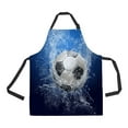 thumbnail image 1 of ABPHQTO Water Drops Around Soccer Ball On Blue Apron Home Kitchen Apron with Pockets, 1 of 1