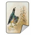 thumbnail image 1 of ABPHQTO Watercolor Common Quails Fleece Blanket Fleece Back Throw Blanket 58x80 Inch, 1 of 1
