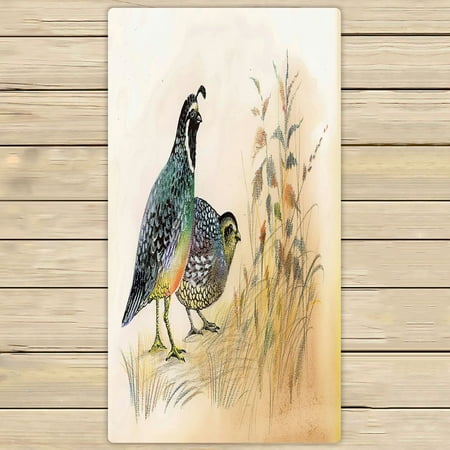ABPHQTO Watercolor Common Quails Towels Beach Bath Pool Sprot Travel Hand Spa Towel 30x56 Inch