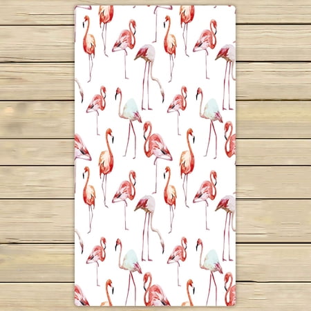 ABPHQTO Watercolor Flamingo Towels,Beach Bath Pool Sprot Travel Hand Spa Towel 30x56 Inch