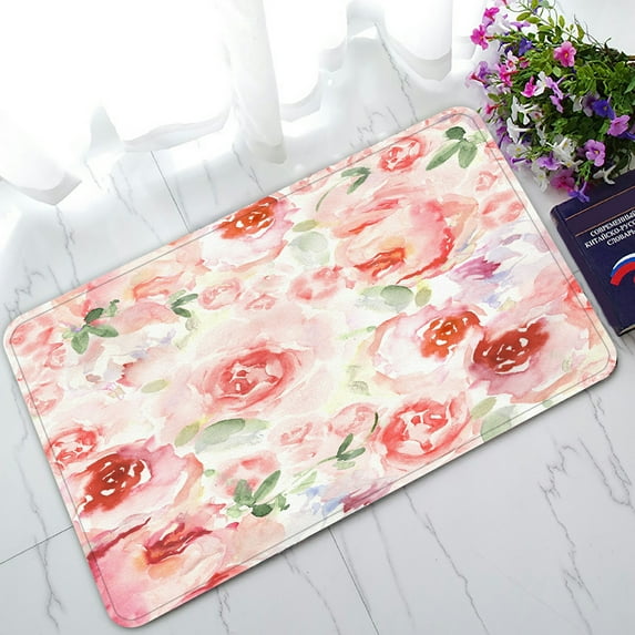 ABPHQTO Watercolor Flower Floral Doormat Entrance Rug Area Rug Floor Mat Home Decor 30x18 Inch