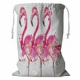 thumbnail image 1 of ABPHQTO Watercolor Pink Flamingos Storage Basket Laundry Bag with Drawstring 24x32 Inch, 1 of 3
