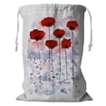 thumbnail image 1 of ABPHQTO Watercolor Poppies Storage Basket Laundry Bag with Drawstring 24x32 Inch, 1 of 3