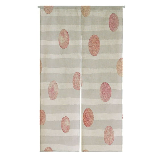 ABPHQTO Watercolor Stroke Pattern With Pink Glittering Textured Circles Japanese Noren Curtain Doorway Door Window Treatment Curtains Cotton Linen Curtain 85x150 cm