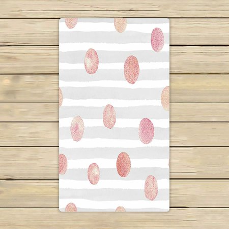 ABPHQTO Watercolor Stroke Pattern With Pink Glittering Textured Circles Towels Beach Bath Pool Sprot Travel Hand Spa Towel 16x28 Inch