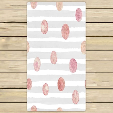 ABPHQTO Watercolor Stroke Pattern With Pink Glittering Textured Circles Towels Beach Bath Pool Sprot Travel Hand Spa Towel 30x56 Inch