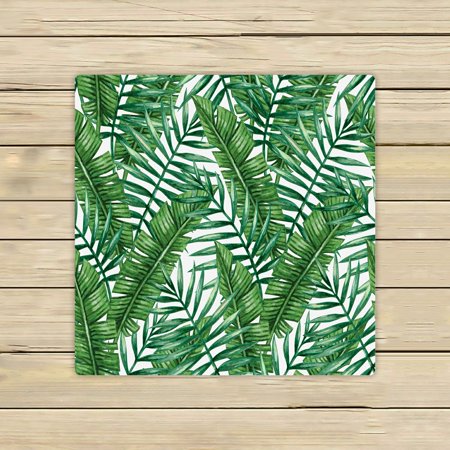ABPHQTO Watercolor Tropical Palm Leaves Towels,Beach Bath Pool Sprot Travel Hand Spa Towel 13x13 Inch