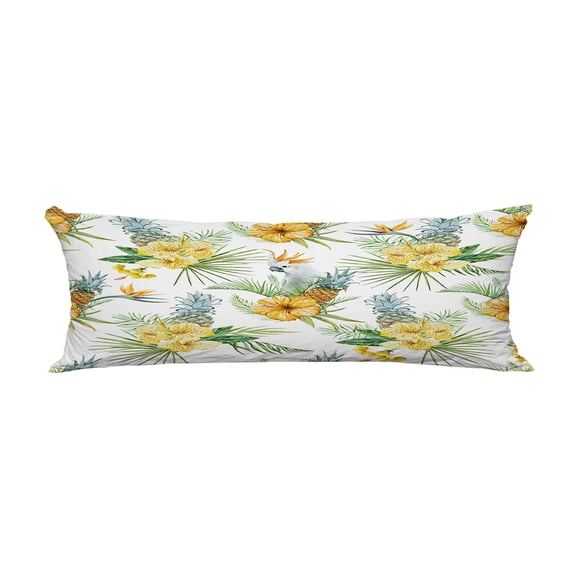 ABPHQTO Watercolor Tropical Retro Anas Yellow Flowers Body Pillow Covers Pillow Case Protector Pillowcase 20x60 Inch