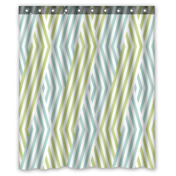ABPHQTO Wave Stripe Waterproof Polyester Shower Curtain and Hooks For Home Decor 60x72 Inch