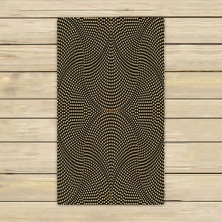 ABPHQTO Wavy Geometrical Gold Twinkles Dark Fan Shaped Firework Towels,Beach Bath Pool Sprot Travel Hand Spa Towel 16x28 Inch