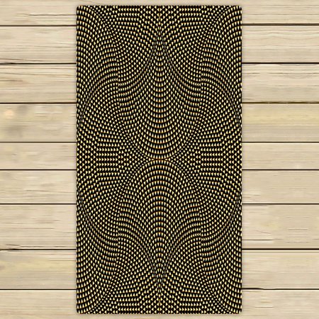 ABPHQTO Wavy Geometrical Gold Twinkles Dark Fan Shaped Firework Towels,Beach Bath Pool Sprot Travel Hand Spa Towel 30x56 Inch