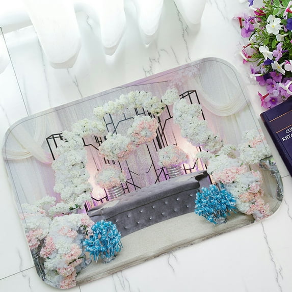 ABPHQTO Wedding Dais Flowers Doormat Entrance Rug Area Rug Floor Mat Home Decor 23.5x16.7 Inch