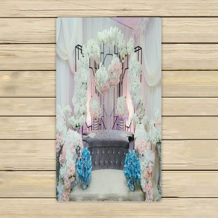 ABPHQTO Wedding Dais Flowers Towels Beach Bath Pool Sprot Travel Hand Spa Towel 16x28 Inch