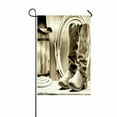 thumbnail image 1 of ABPHQTO West Cowboy Leather Rancher Boots Spurs Wood Barn Home Outdoor Garden Flag House Banner Size 12x18 Inch, 1 of 1