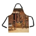 thumbnail image 1 of ABPHQTO Western Style Cowboy Home Apron Home Kitchen Apron with Pockets, 1 of 2