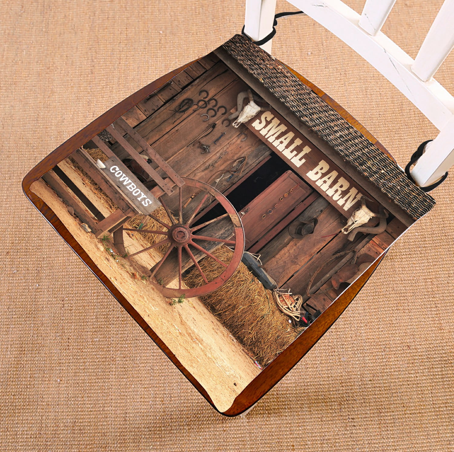 ABPHQTO Western Style Cowboy Home Chair Pad Seat Cushion Chair Cushion Floor Cushion Two Sides Printing 16x16 Inch