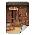thumbnail image 1 of ABPHQTO Western Style Cowboy Home Fleece Blanket Fleece Back Throw Blanket 58x80 Inch, 1 of 1