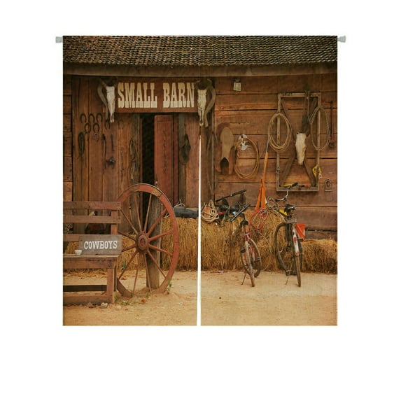 ABPHQTO Western Style Cowboy Home Japanese Noren Curtain Doorway Door Window Treatment Curtains Cotton Linen Curtain 85x150 cm
