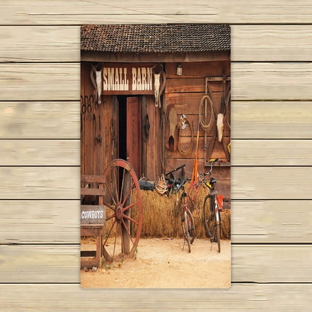 ABPHQTO Western Style Cowboy Home Towels Beach Bath Pool Sprot Travel Hand Spa Towel 16x28 Inch