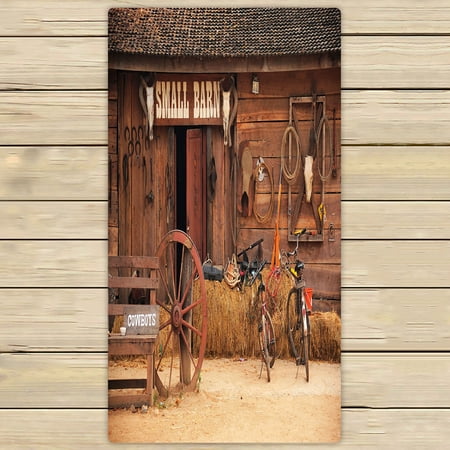 ABPHQTO Western Style Cowboy Home Towels Beach Bath Pool Sprot Travel Hand Spa Towel 30x56 Inch