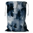 thumbnail image 1 of ABPHQTO White And Blue Cubes Storage Basket Laundry Bag with Drawstring 24x32 Inch, 1 of 3