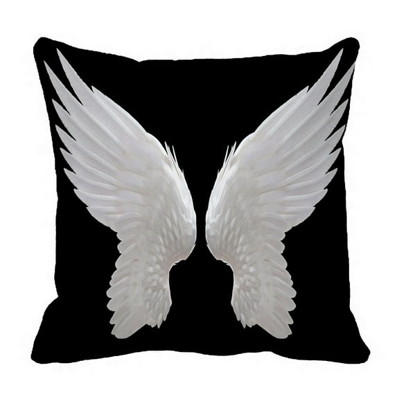 ABPHQTO White Angel Wing Pillow Case Pillow Cover Pillow Protector Two Sides For Couch Bed 18x18 Inch