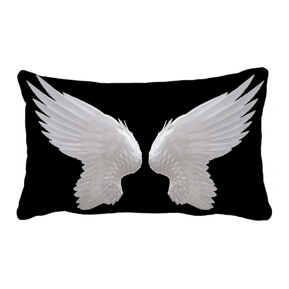 ABPHQTO White Angel Wing Pillow Case Pillow Cover Pillow Protector Two Sides For Couch Bed 20x30 Inch