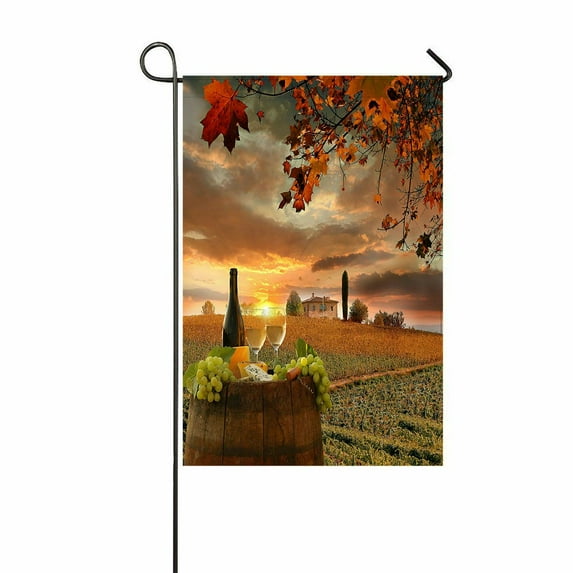 ABPHQTO White Barrel Vineyard Chianti Tuscany Italy Home Outdoor Garden Flag House Banner Size 12x18 Inch