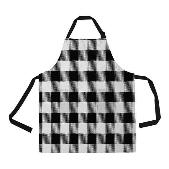 ABPHQTO White Buffalo Plaid Apron Home Kitchen Apron with Pockets