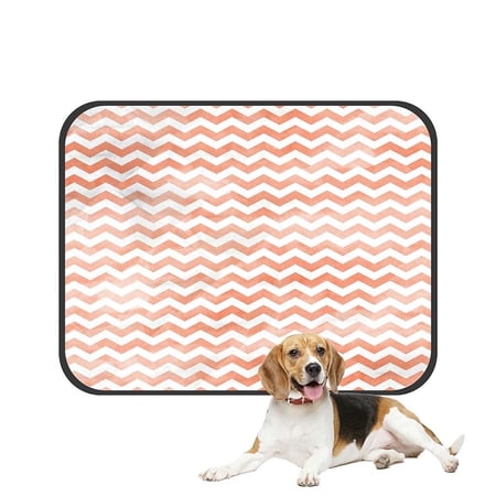 ABPHQTO White Chevron Light Red Pet Dog Cat Bed Pee Pads Mat Cushion Potty Dogsblankets Crate Bed Kennel 20x24 inch