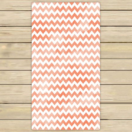 ABPHQTO White Chevron Light Red Towels,Beach Bath Pool Sprot Travel Hand Spa Towel 30x56 Inch