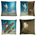 thumbnail image 1 of ABPHQTO White Dove Green Branch Pacification Sign Shape Flying Blue Sky Reversible Mermaid Sequin Pillow Case Home Decor Cushion Cover 20x20 Inch, 1 of 2