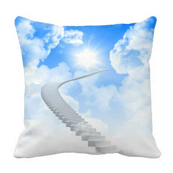 ABPHQTO White Ladder Bright Sky Pillow Case Pillow Cover Pillow Protector Two Sides For Couch Bed 16x16 Inch
