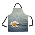 thumbnail image 1 of ABPHQTO Wild Chamomile Flower On Blue Wooden Floral Rural Apron Home Kitchen Apron with Pockets, 1 of 1