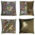 thumbnail image 1 of ABPHQTO Wild Exotic Birds On Branch Flowers Reversible Mermaid Sequin Pillow Case Home Decor Cushion Cover 18x18 Inch, 1 of 2