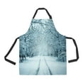 thumbnail image 1 of ABPHQTO Winter Landscape Apron Home Kitchen Apron with Pockets, 1 of 1