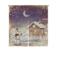 thumbnail image 1 of ABPHQTO Winter Landscape Christmas Scene Snowman House Japanese Noren Curtain Doorway Door Window Treatment Curtains Cotton Linen Curtain 85x150 cm, 1 of 1
