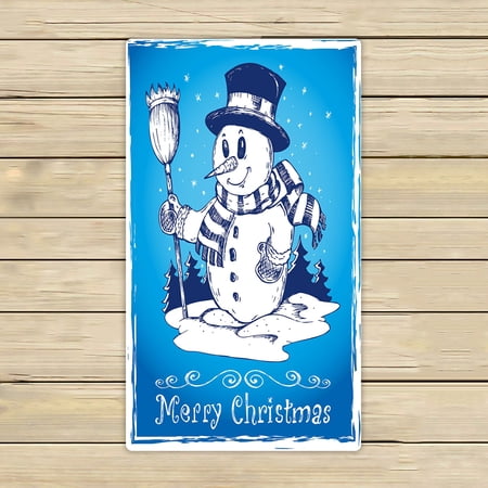 ABPHQTO Winter Snowman Towels,Beach Bath Pool Sprot Travel Hand Spa Towel 16x28 Inch