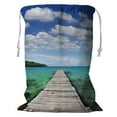 thumbnail image 1 of ABPHQTO Wood Bridge And Blue Sky Storage Basket Laundry Bag with Drawstring 18x24 Inch, 1 of 3