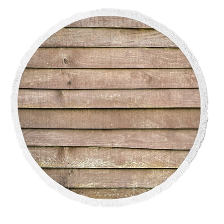 ABPHQTO Wood Plank Wall Texture Beach Towel Beach Blanket with Tassels Beach Throw Towel Yoga Mat Picnic Blanket