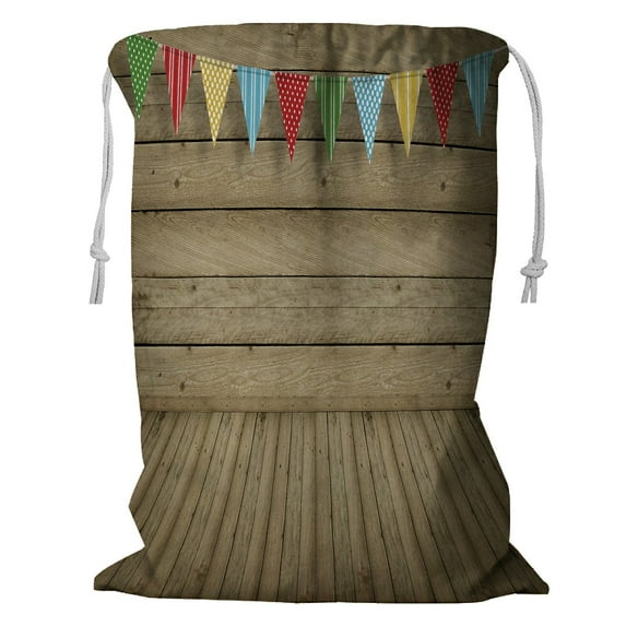 ABPHQTO Wood S Flags Copy Space Storage Basket Laundry Bag with Drawstring 18x24 Inch